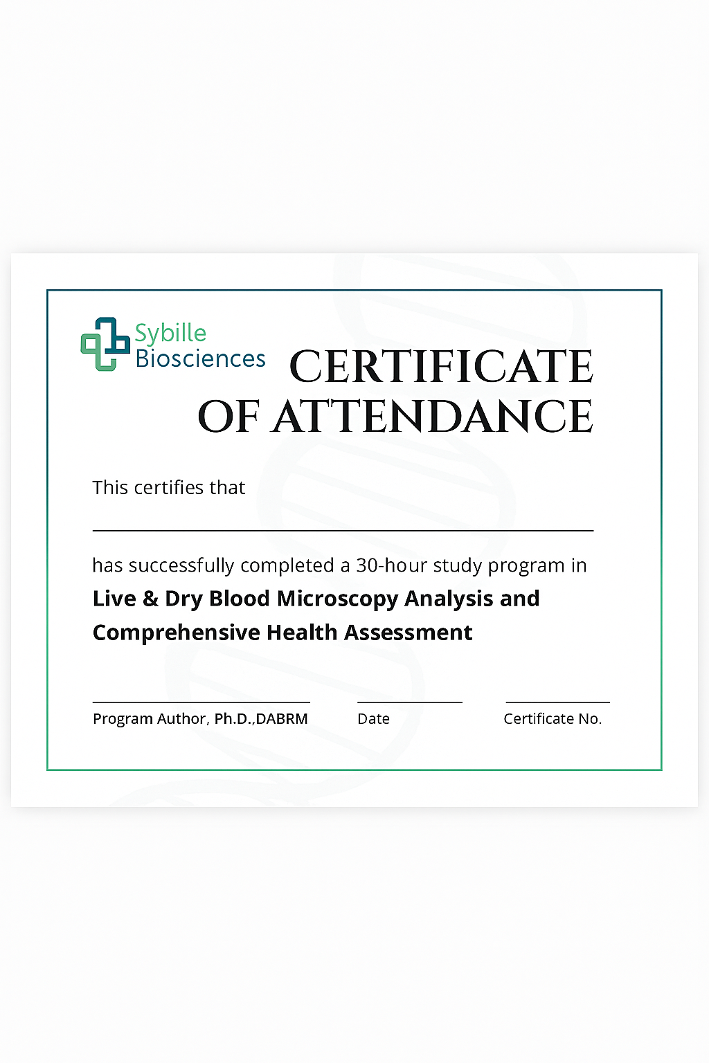Certificate of Attendance Sample